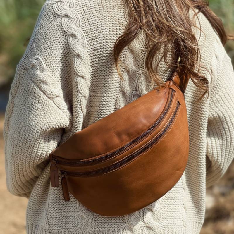 Mandello bumbag i blød cognac kalvelæder - Montana