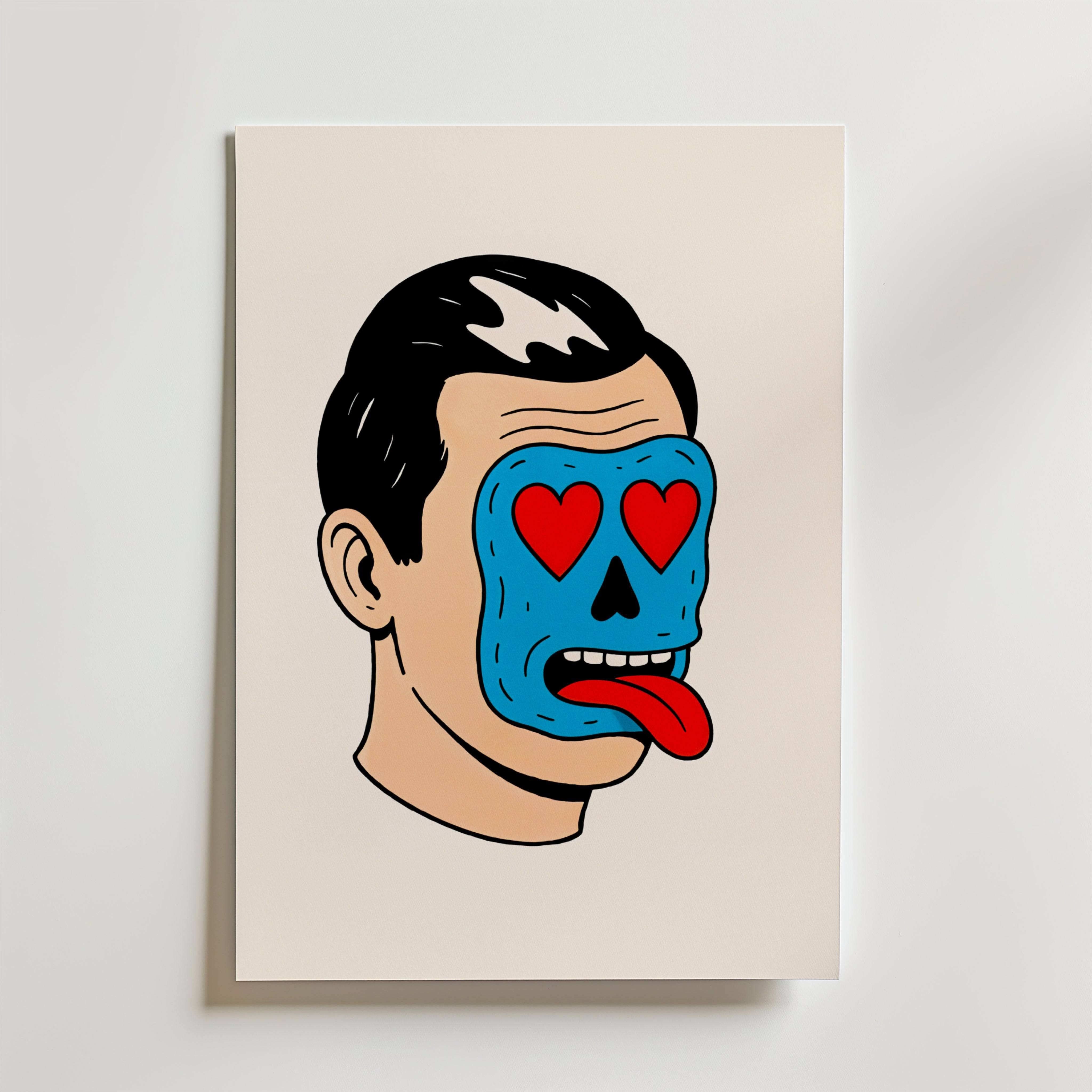 Love Skull Pop Poster - Premium Canvas 70x100 cm