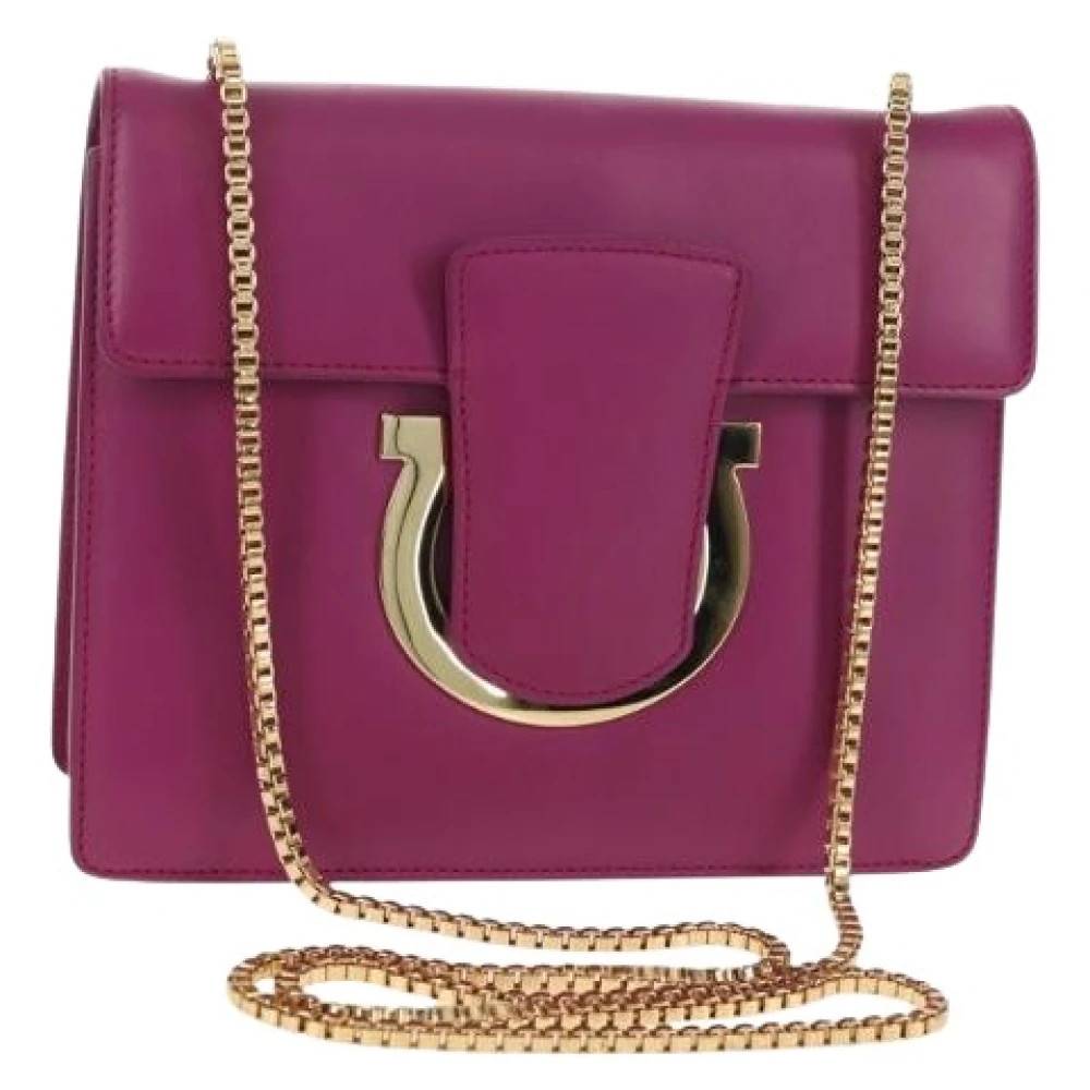 Salvatore Ferragamo Pre-owned Pre-owned Leather Shoulder Bag - Vintage - Dame - Lilla - ONE SIZE - Uld