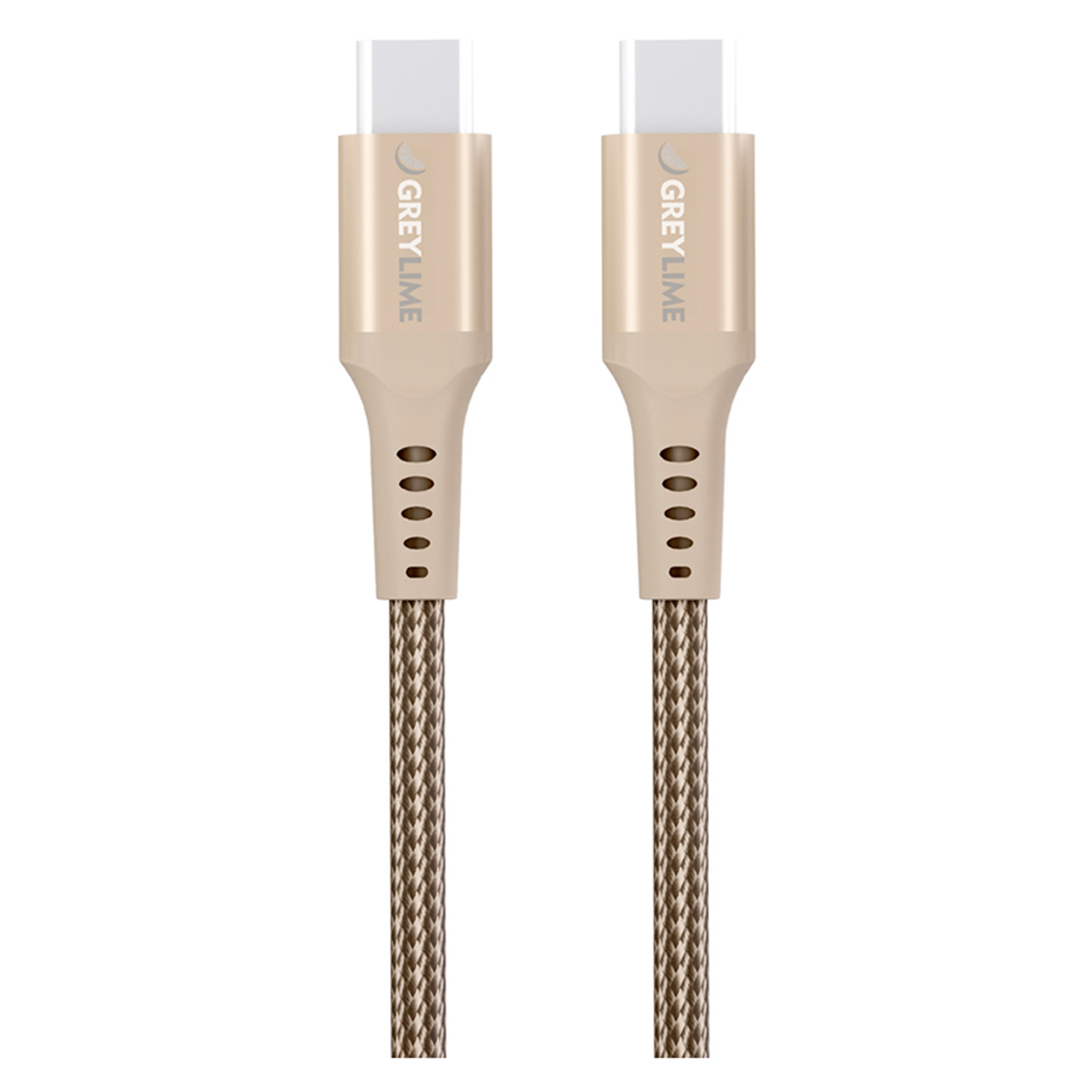 GreyLime Braided USB-C til USB-C 60W Kabel Beige, 0,5 m