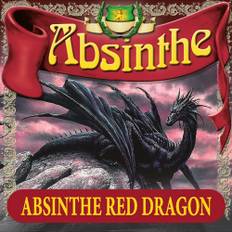 Absintetikett för Absint Red Dragon, 90 x 90 mm