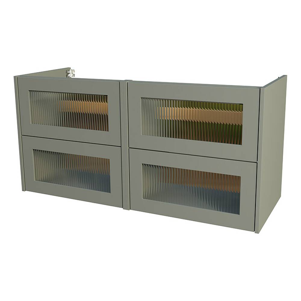 TVÄTTSTÄLLSSKÅP CAMARGUE AURA DUBBEL PORSLIN 120CM 4 LÅDOR LINJEGLAS OLIV