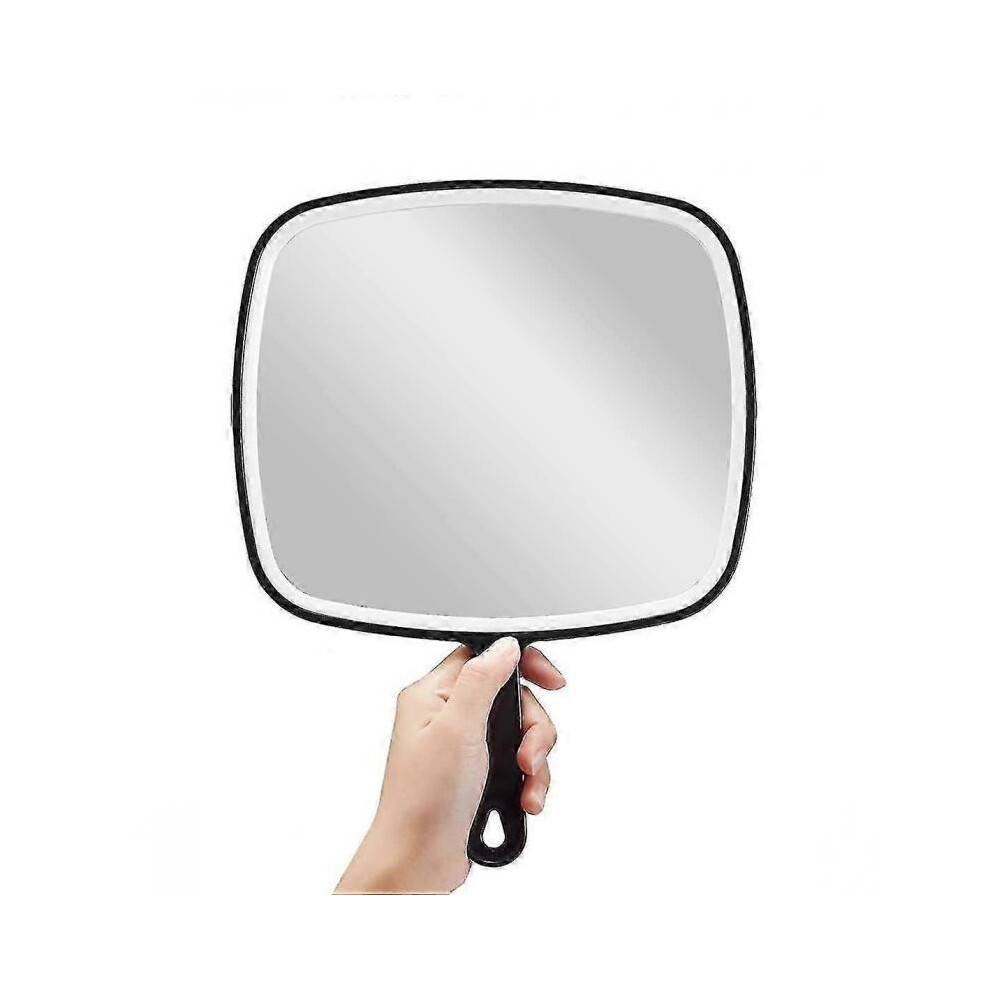 Hand Mirror, Extra Large Black Handheld Mirror with Handle, 9" W X 12.4" L