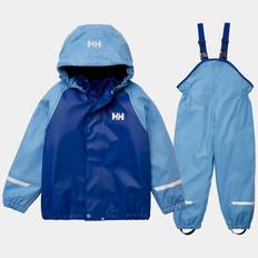 Helly Hansen Kids’ Bergen Fleece-Lined Rain Set 2.0 Regnsæt Børn, Blue Fog / 128 cm / 8 år