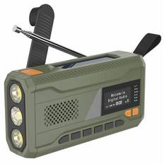 Bærbar Solar Håndsving Nødradio m. LED Lommelygte, Powerbank WR-6D - DAB/FM, 4500mAh