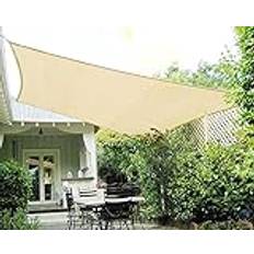 Skuggnät för trädgård beige för sol, damm, carport, 85 % vattentät, solsegel 2 x 3 m, 2 x 5 m, 2 x 6 m, 3 x 3 m, 3 x 5 m, 4 x 5 m, 4 x 8 m, 5 x 6 m, 6 x 8 m,