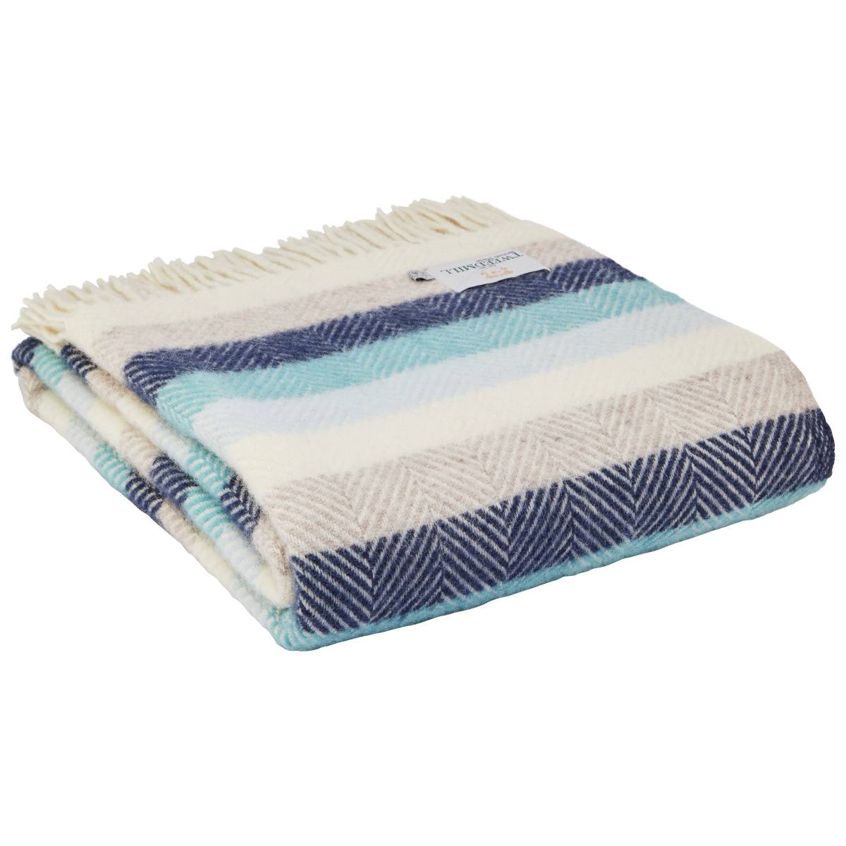 Tweedmill uldplaid - Stripe Seashore