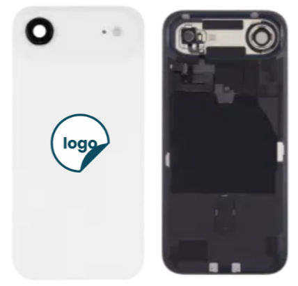iPhone 17 Air bagglas med kameralinse + metalplade + Trådløs oplader flex + Magsafe magnet + Flashlight flex - Pull A (Skyhvid)