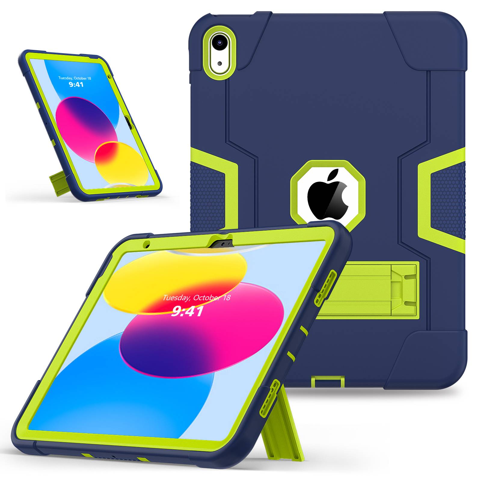 Heavy Duty Hybrid Case for iPad A16 2025 11th 10.9 2022 10th Gen Model A3354 A3355 A3356 A2757 A2777 A2696 Kickstand Armor Cover