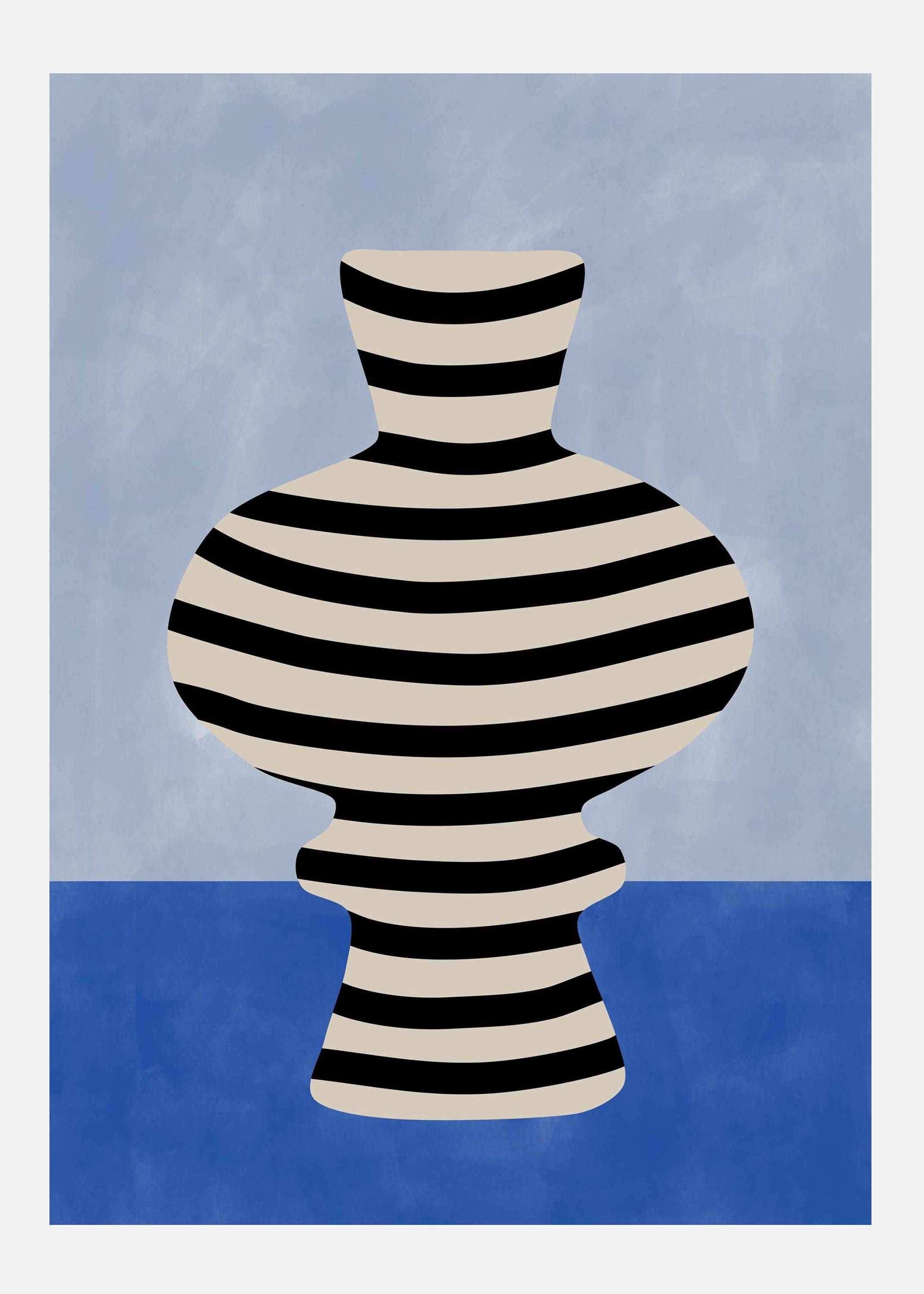 Striped Vase II Canvastavla (100x140 cm)