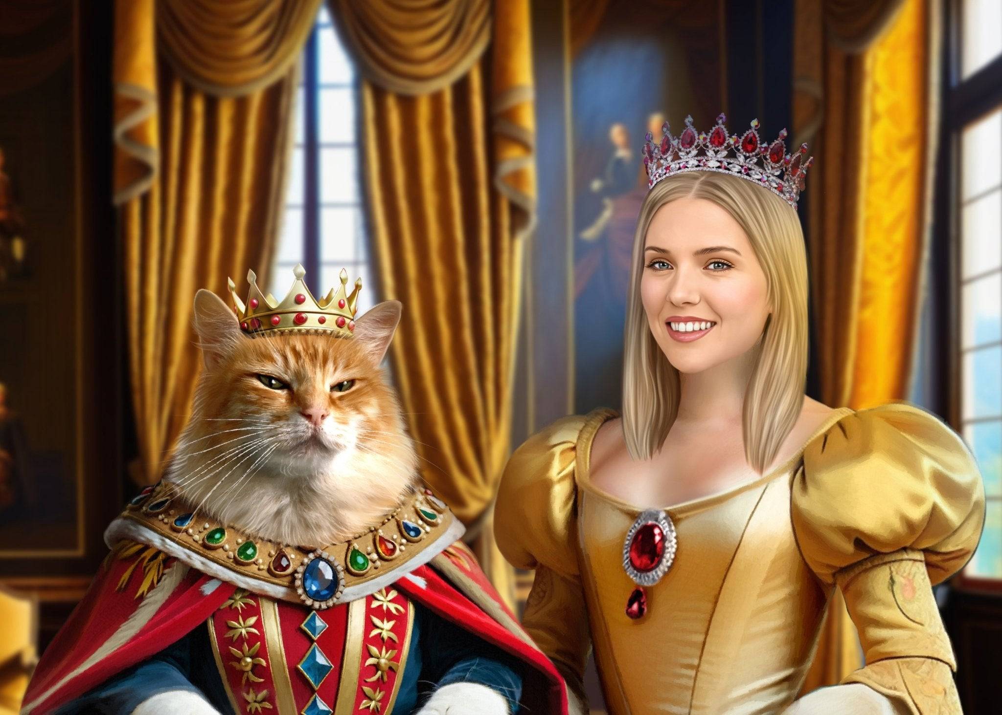 Queen and pet - Personlig Tavla - Monterad Canvastavla / 70x100