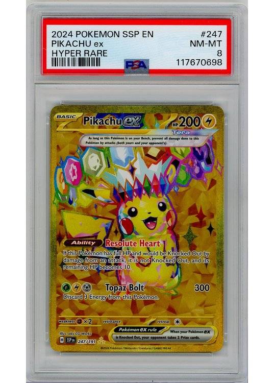 Pikachu ex - 247/191 - PSA 8.