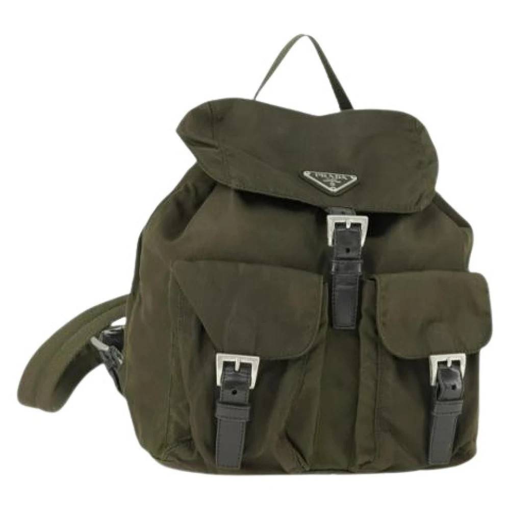 Prada Vintage Pre-owned Vintage Nylon Rygsæk - Vintage - Dame - Grøn - ONE SIZE - Nylon