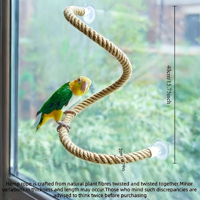 1pc Parrot Suction Cup Rope Perch | Stretchable Durable Chew-resistant Bird Toy, Strong For Glass Surfaces, Bird Additions, 40/60cm