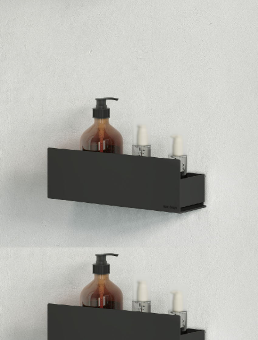 Macro Design Duschhylla Ledge (Svart/utan limkit)