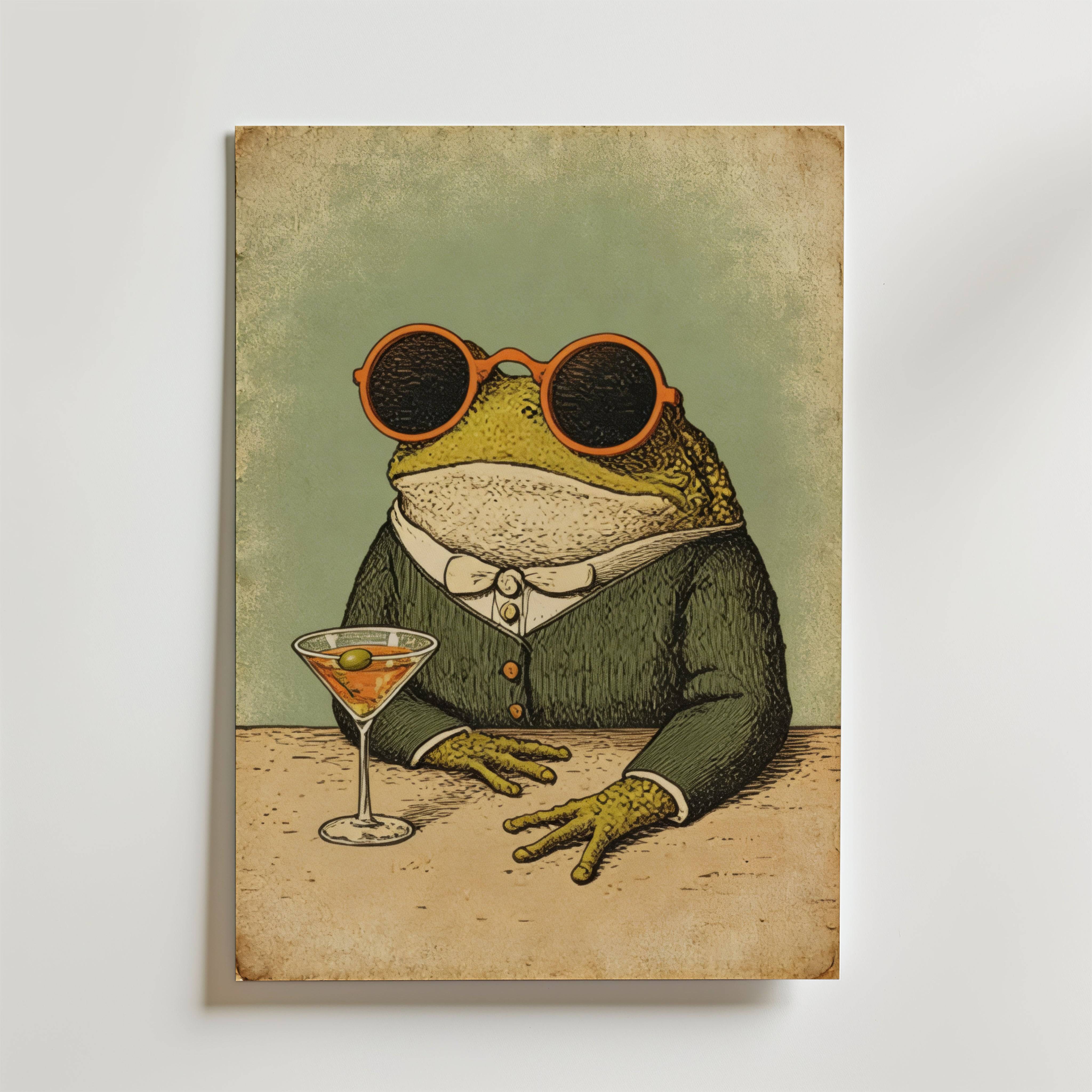The Gentlefrog Martini Poster - Fine Art Poster 30x40 cm