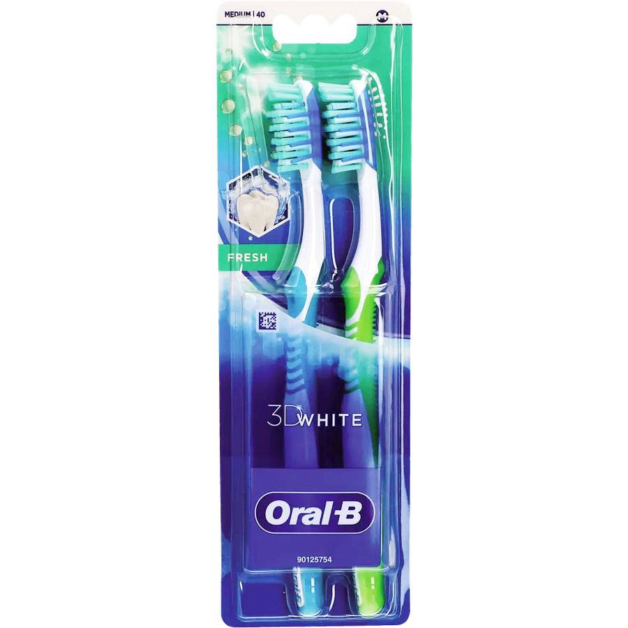 Whitening Tandbørster 2 stk. ORAL-B 3D White Fresh Medium