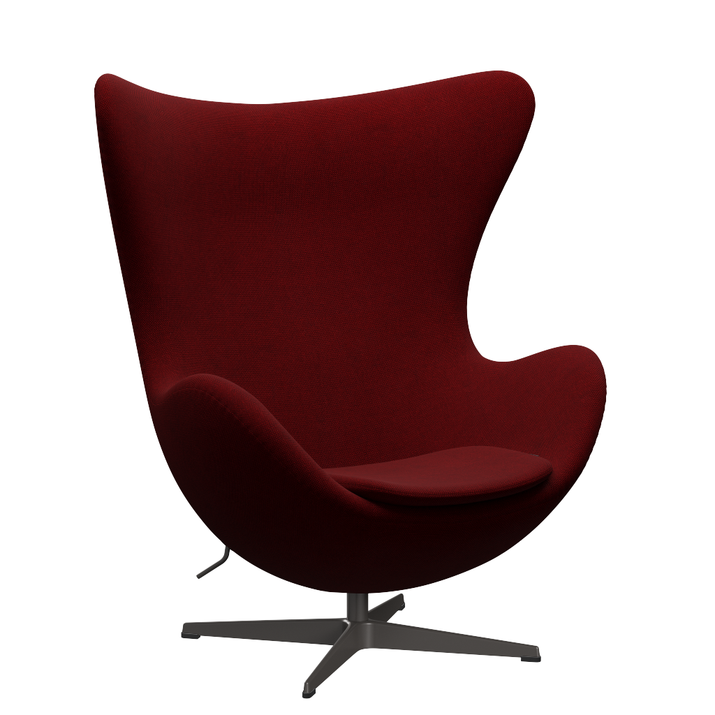 3316 Ægget loungestol, stel i warm graphite af Arne Jacobsen Hallingdal - 687 Dark Red - Jacobsen Plus