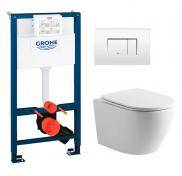 Lavabo Studio RIMless toiletpakke inkl. sæde m/softclose, mellem cisterne og hvid betjening