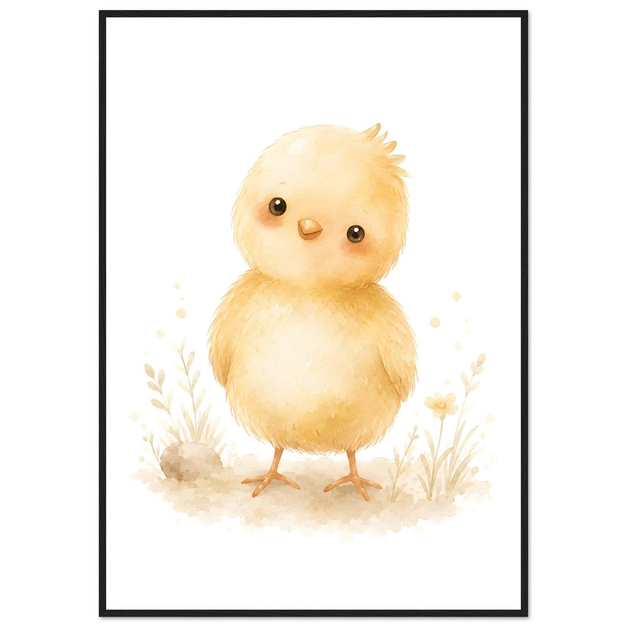Kycklingposter-70x100 cm / 28x40″ / Med ram / Svart