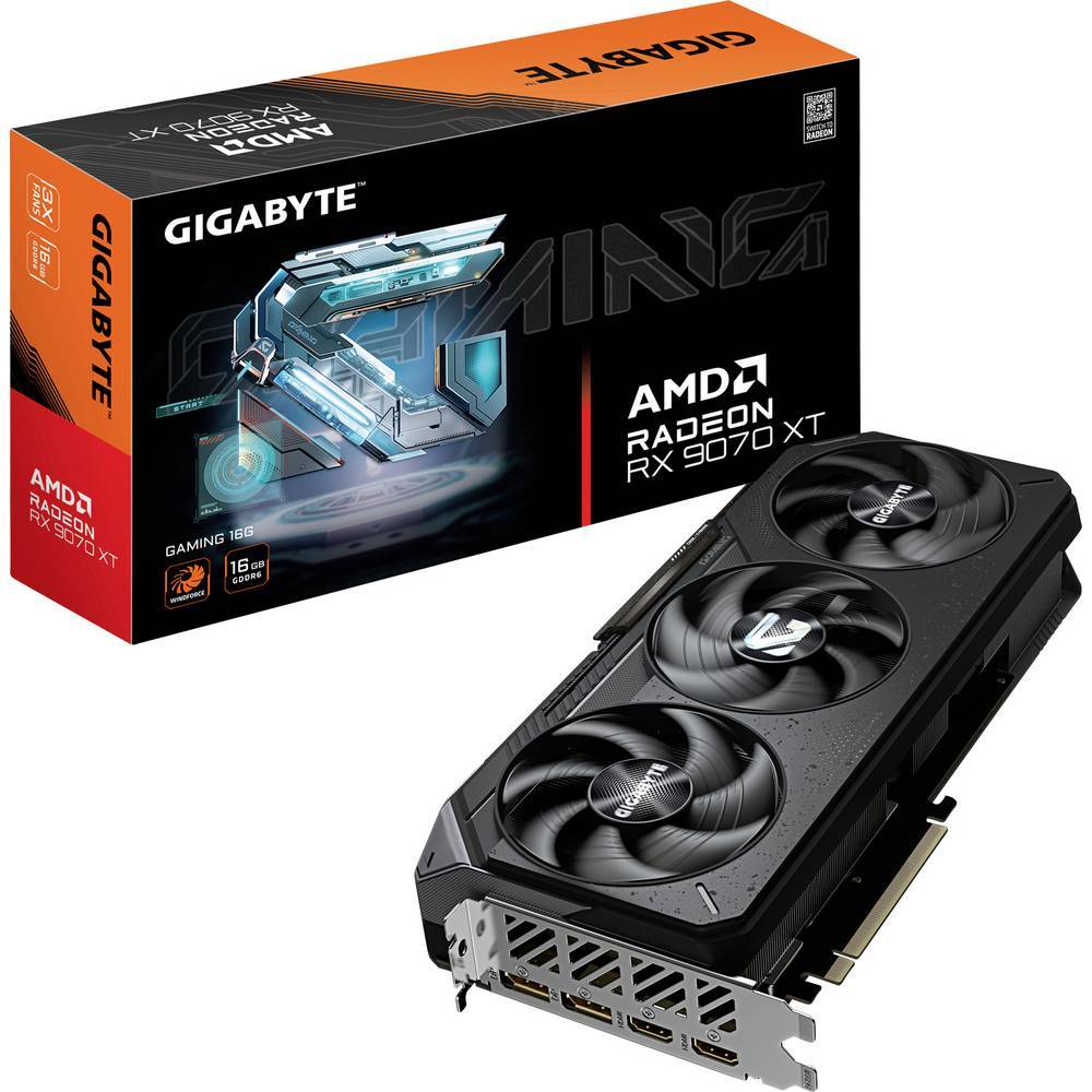 Gigabyte Grafikkort RX 9070XT Radeon RX 9070 XT 16 GB GDDR6-RAM HDMI, DisplayPort