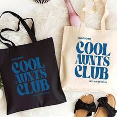 "Cool Aunts Club" Tryck Minimalistisk Lätt, Bärbar, Klassisk, Avslappnad Mode Enfärgad Tygväska Svart Shopping Original Unisex Resväskor Hopfällbara S - Multifärgad