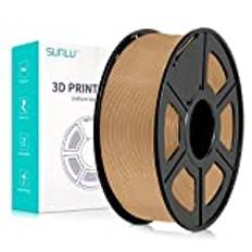 SUNLU 3D-skrivarfilament, PLA Plus, 1,75 mm, 1 kg spole, PLA+, filament, träfiber, 1,75 +/- 0,02 mm för 3D-utskrift