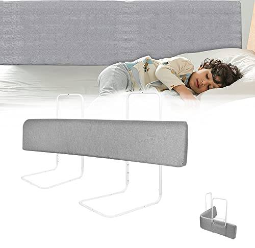LZQ Sängräcke, fallskydd, sängskydd, barnsängsräcke, sängräcke, justerbar form, höjdjusterbar för barn och baby, grå, 100 cm
