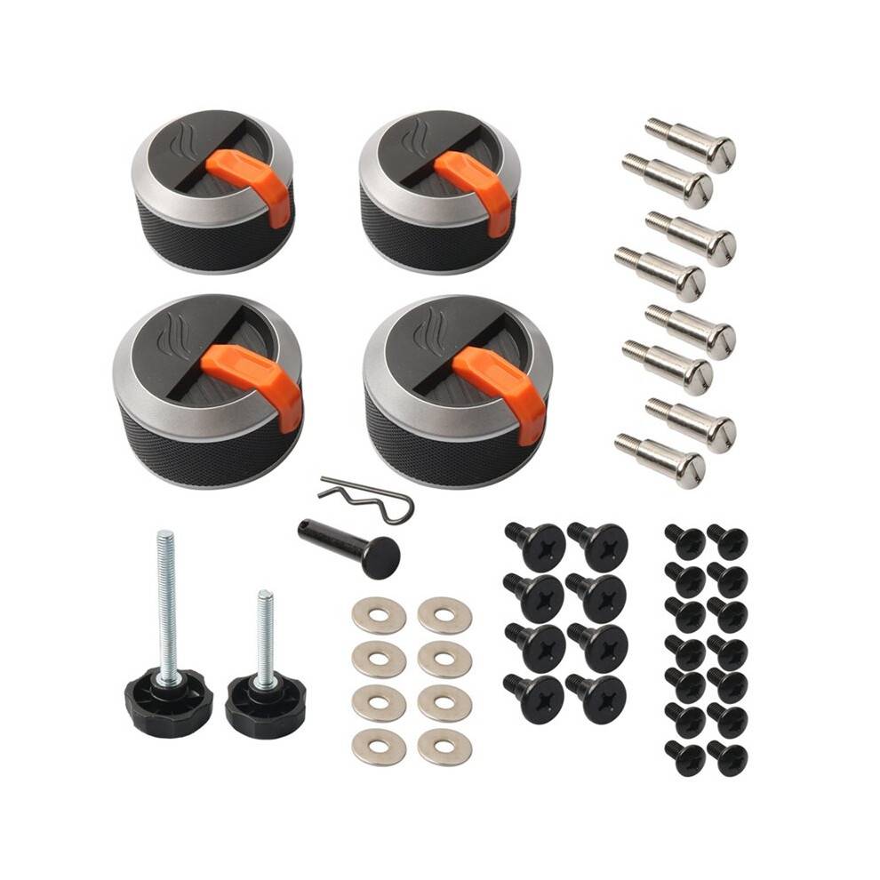 Griddle Control Knob Kit for Blackstone 2177 36 Inch Griddle, 4 Burner Knobs and Hardware Set, Grill Control Knob