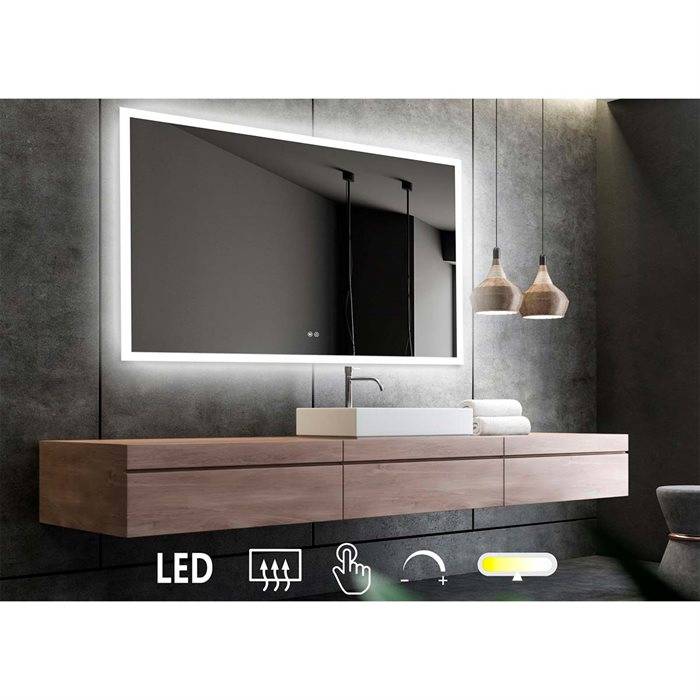 Mie 4 - 100 x 80 cm - Firkantet LED Spejl.
