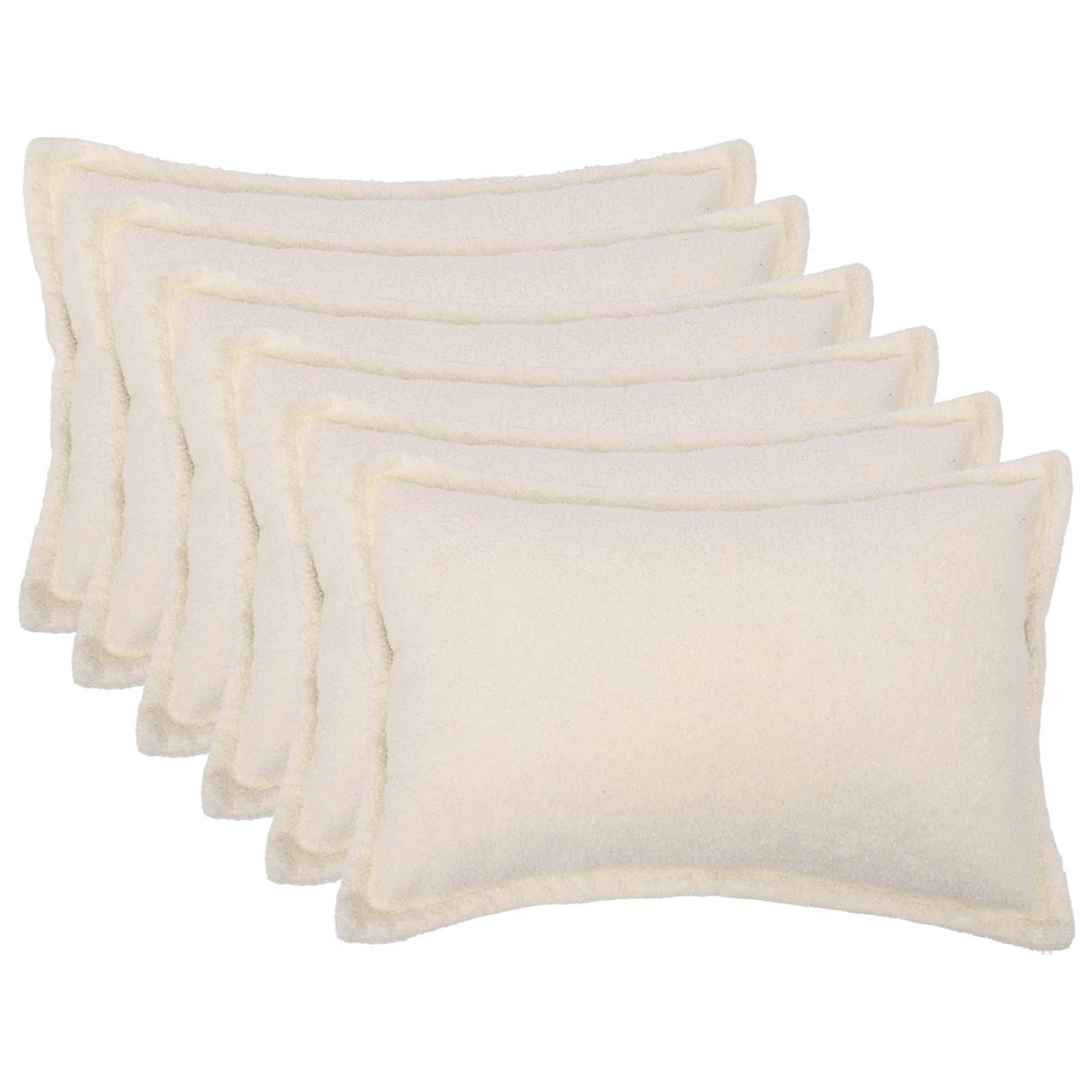 vidaXL Kuddöverdrag 6 st HOUTEN Gräddvit 50 x 80 cm Bouclé