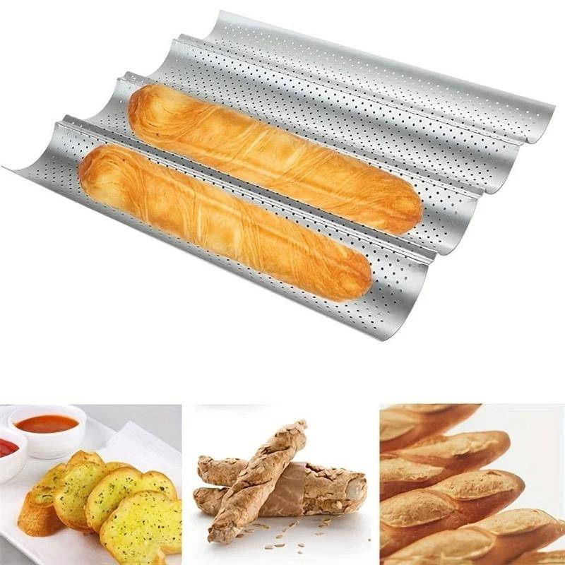Ny non-stick Baguettebakplåt 2/3/4 Spår Bakform Baguetteform Bakverktyg Vågor Franskt Bröd Bakplåt