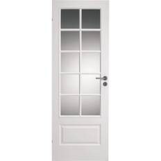 Swedoor Compact SP10 hvidmalet dør massiv m/glas m9x21 / 82,5x204cm