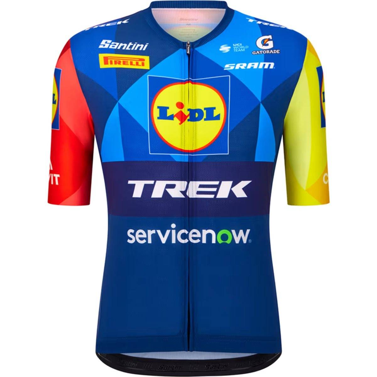 Cykeltröja Santini Lidl-Trek Team Jersey Blue/Yellow - Blå/Gul (XL)