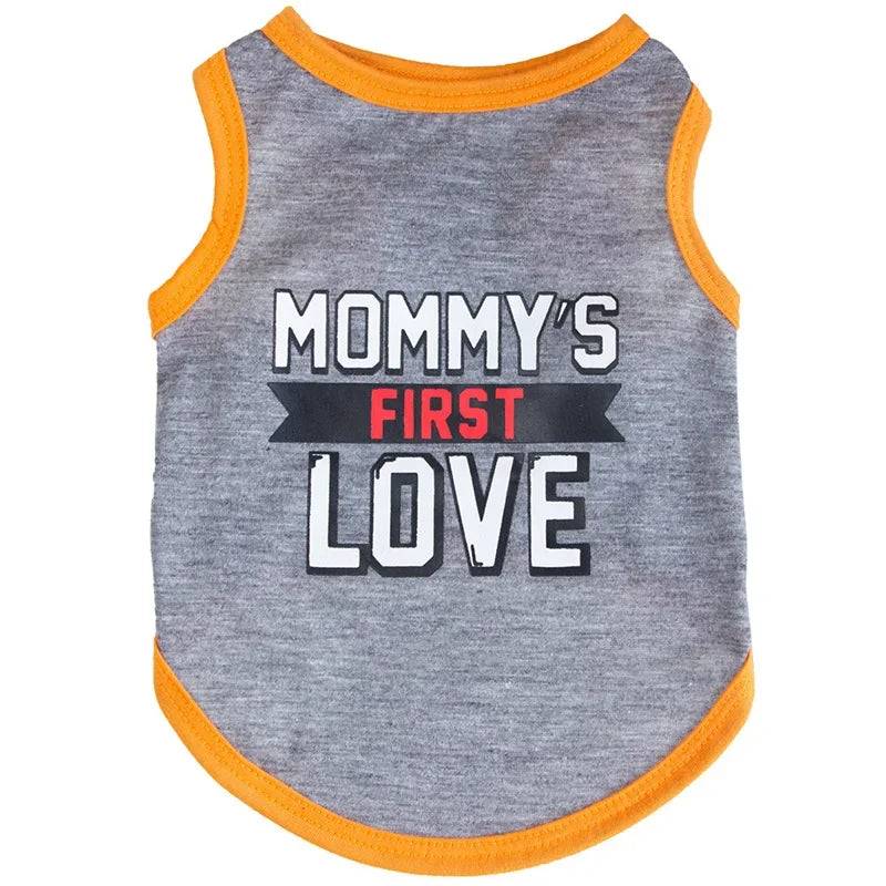 Summer Cotton Vest for Cats & Small Dogs - Grey Love / XL-suit 5.5-8kg / SP (XL-suit 5.5-8kg)