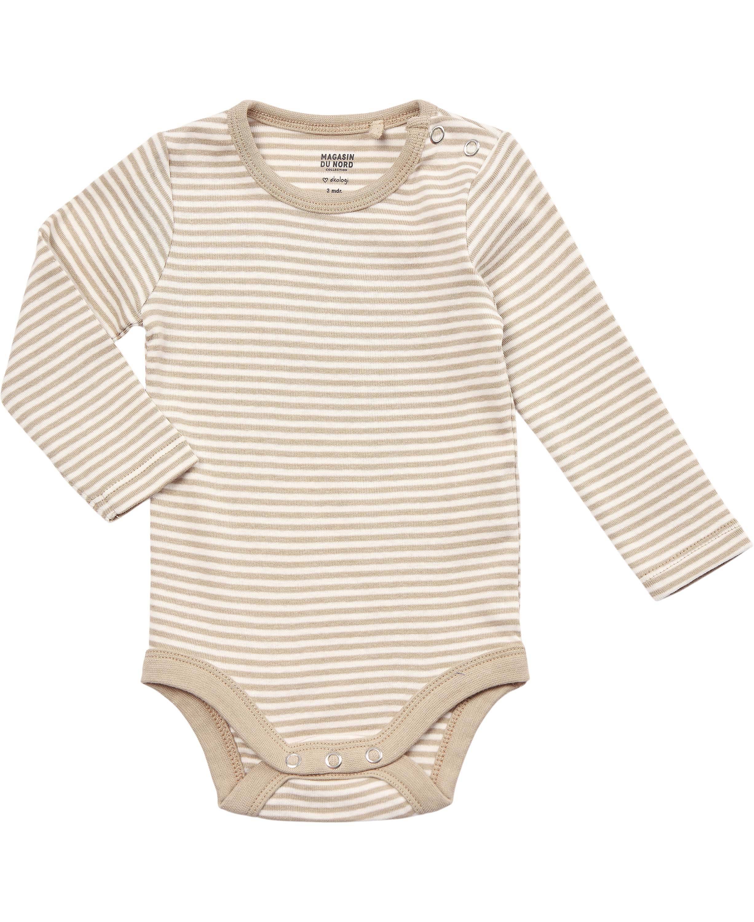 Magasin Petit Baby Body Organic Str 9 mdr / 74 cm Nomad / Star White Stripe Langærmede Bodies Bomuld.