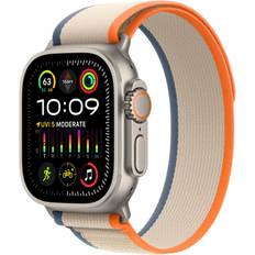 APPLE - Watch Ultra 2 GPS + Cellular, 49mm Titanium Case with Orange/Beige Trail Loop - M/L