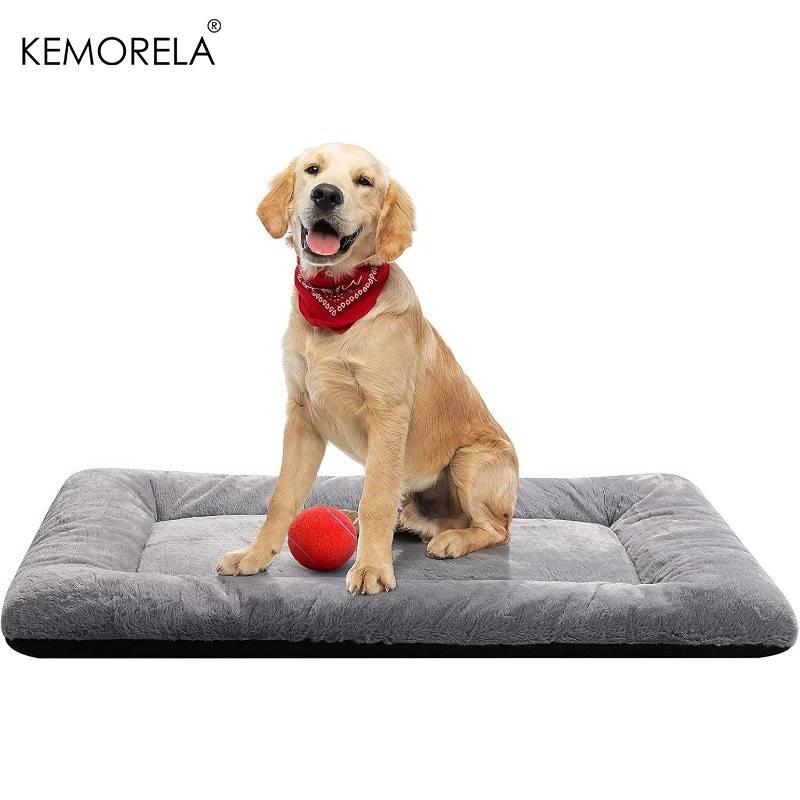 Ultra Soft Dog Beds Crate Pad - Washable Anti-Slip Kennel Sleeping Mat for Medium to Large Dogs Cozy Two Sizes Available