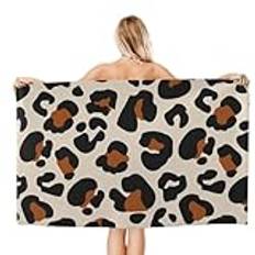 Leopard Strandhandduk Sandfri Bastu Handduk Mjuk Handduk Badhanddukar För Camping Pool Resor 80 x 130 cm
