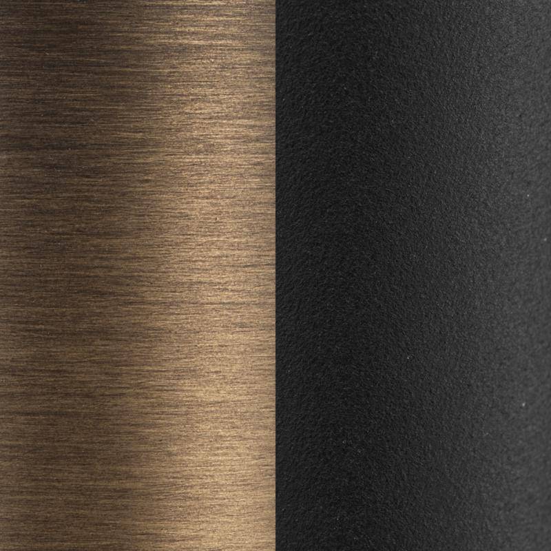 Cigaro væglampe PSM Lighting - Børstet bronze / sort