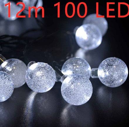 Crystal solar power of the led lamp string lights christmas lights solar garden outdoor decoration for christmas - White / 12M 100 LED