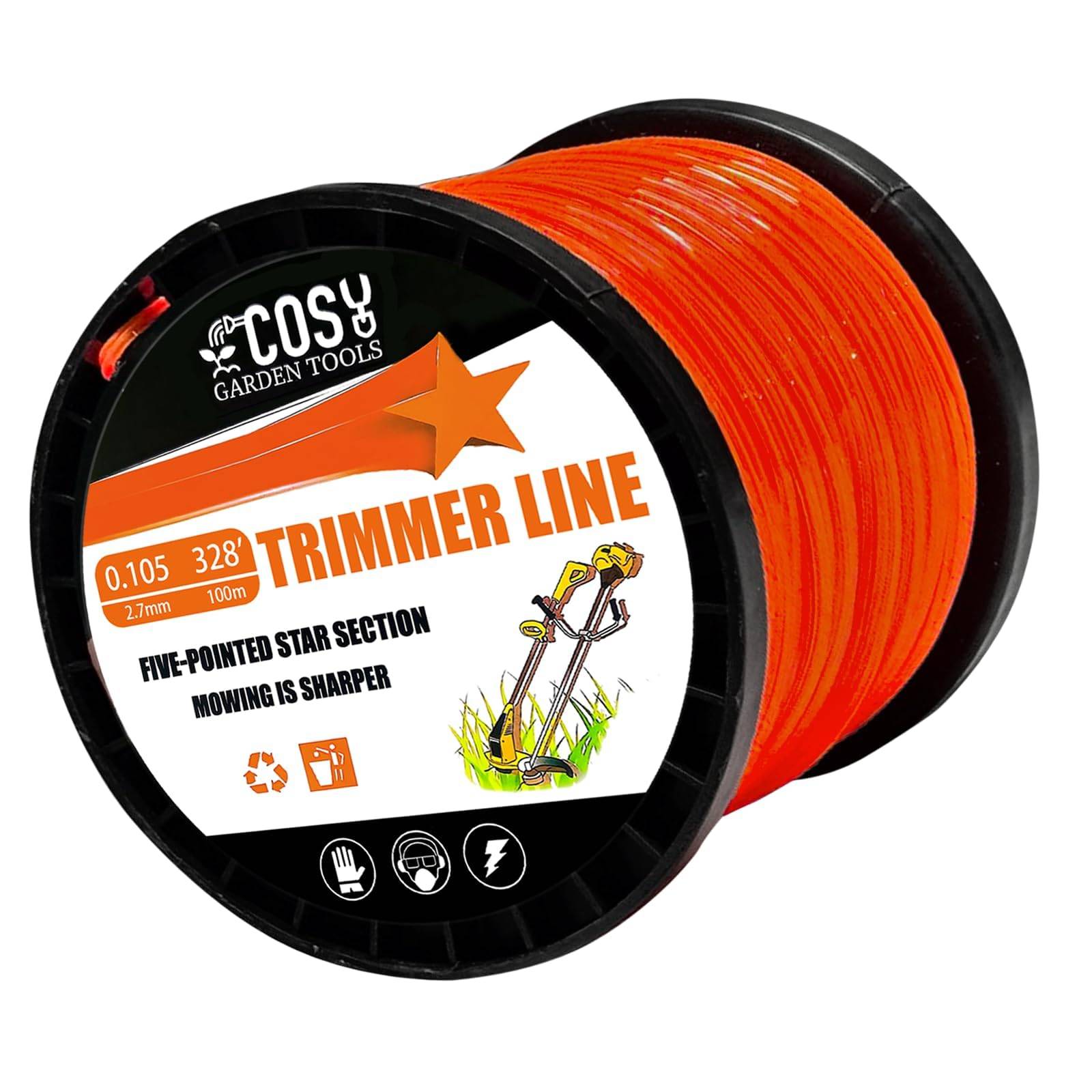 2.0mm~4.0mm Brush Cutter Sharp Rope Grass Mower Pentagram Nylon Mowing Trimmer Line Trimmer Head String Grass Trimmer Roll