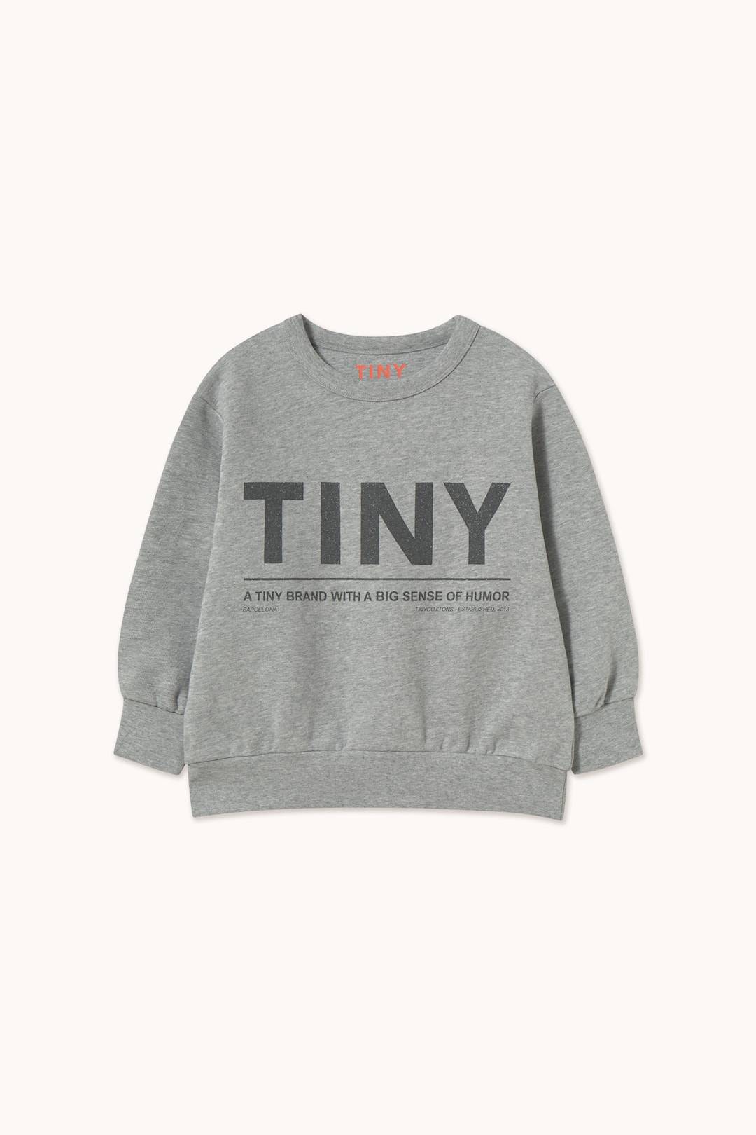 Tinycottons Tiny Logo Sweatshirt Medium Grey Heather-6y Grå 6 år Drenge, Piger