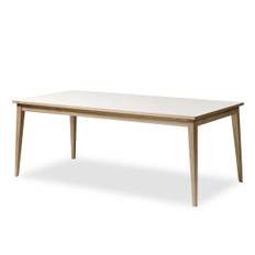 T3 table in white laminate - base in oak / soap - 95x200xH74 cm