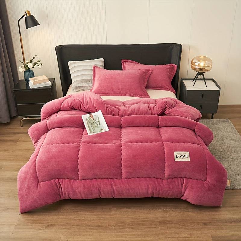 Luxe Melkfleece Vintertäcke för Optimal Komfort - Mjölk fleece kärna - bönpasta / 203cm*229cm