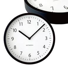 KATOMOKU muku clock 4 LL black wall clock sweep movement radio km-138BKRCS 382mm (SKP clock)