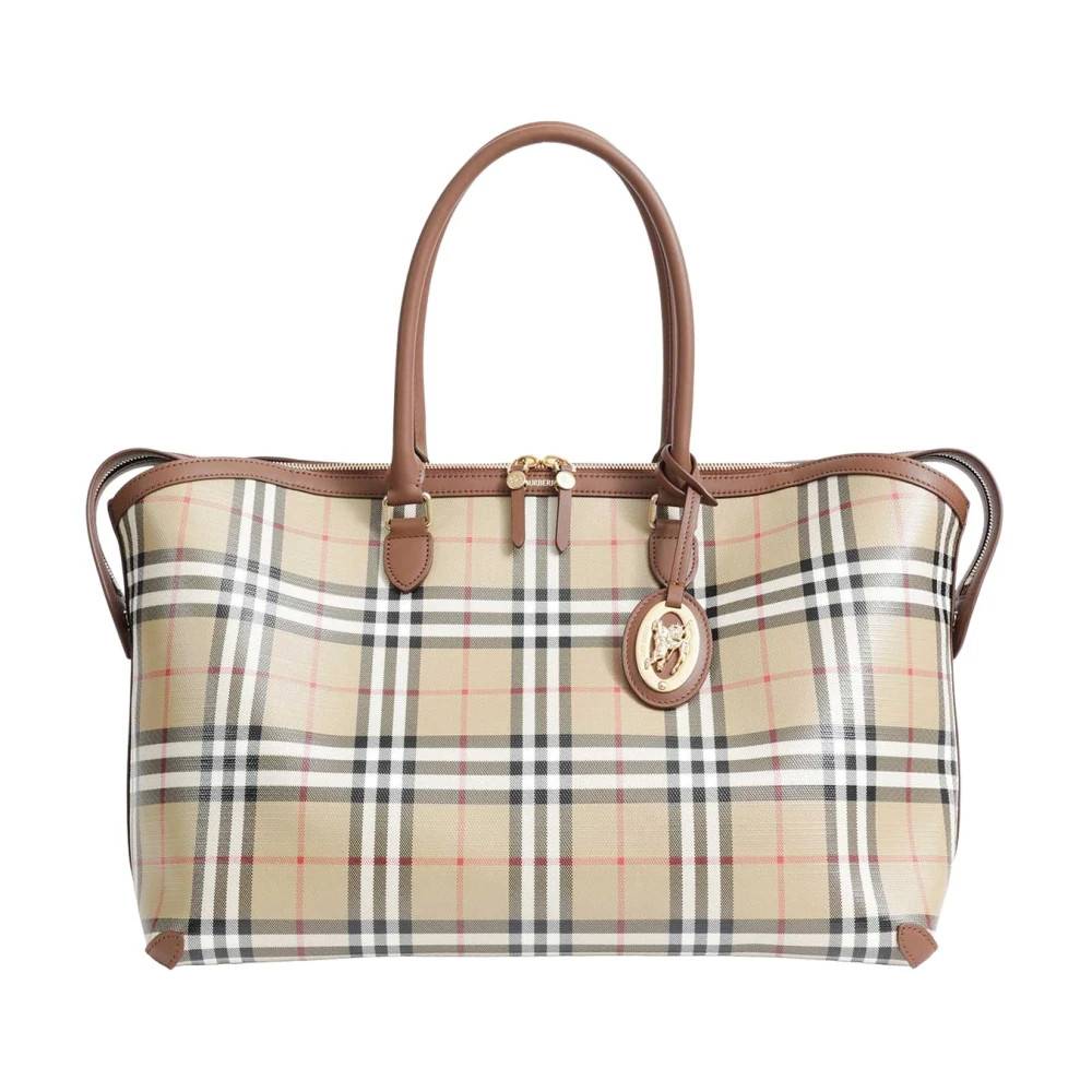 Burberry - Medium Check Zip Tote Väskor - Dam - ONE Size - Bomull
