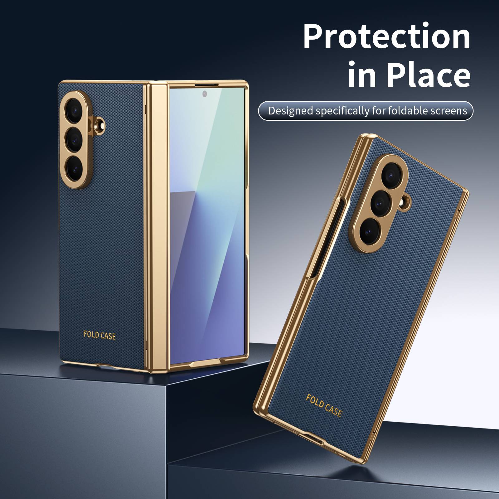 Premium Artificial PU Leather Mobile Phone Case for Samsung Galaxy Z Fold 8 7 6 5 4 with Full Cover Protection,Screen Glass Film