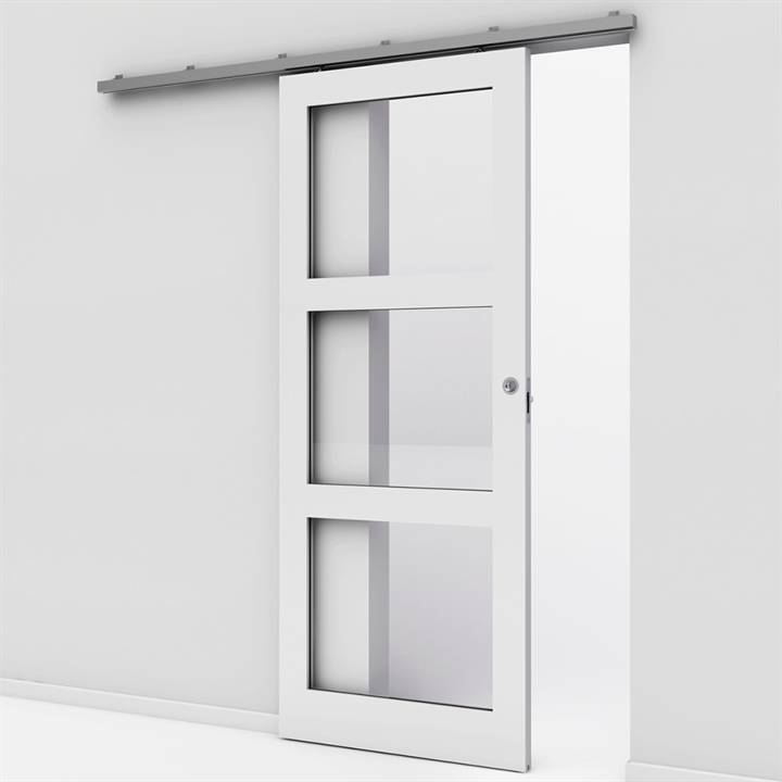 Kvadrat 3 massiv glas skydedør ex. kappe - Safco Doors, M10x22 (92,5 x 214 cm)