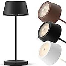 charlique® Dinner Light 2 - LED bordslampa i svart färg, för inomhus och utomhus | design table lamp med USB C laddningsport, steglöst dimbar | uppladdningsbar, varm ljusfärg, lång brinntid